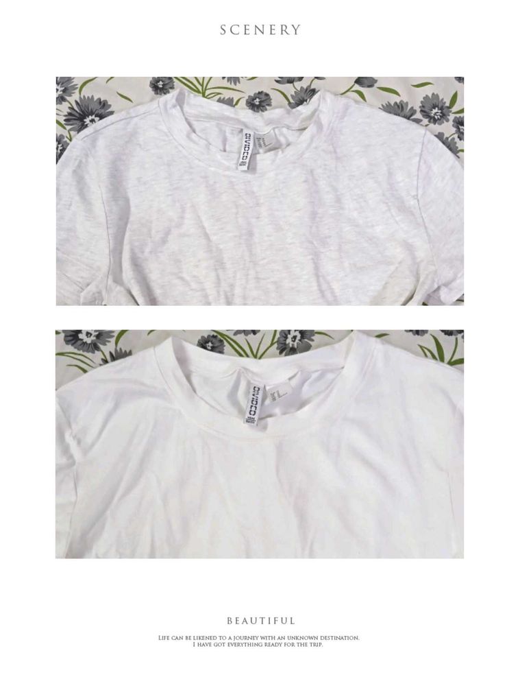 (RESERVED) H&amp;M Fitted T-shirts Pack Of 2 &amp; Palazzo