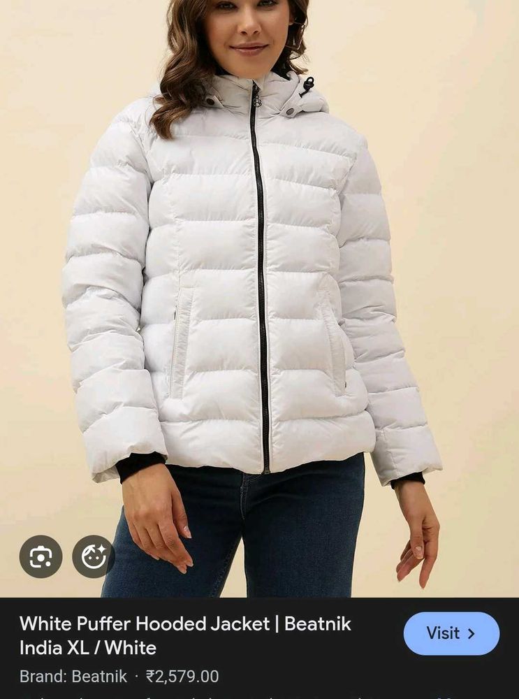 Unisex thick White Puffer Jacket