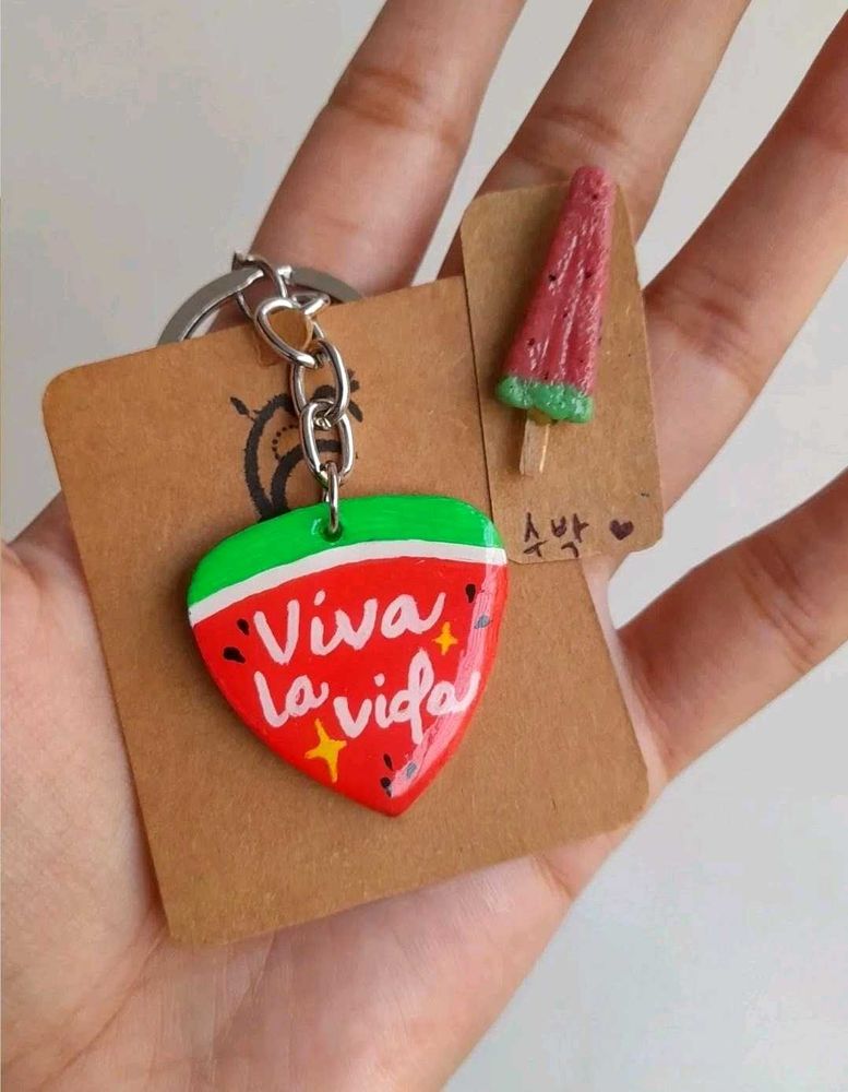 Twinkling Watermelon "Viva la Vida" Keychain