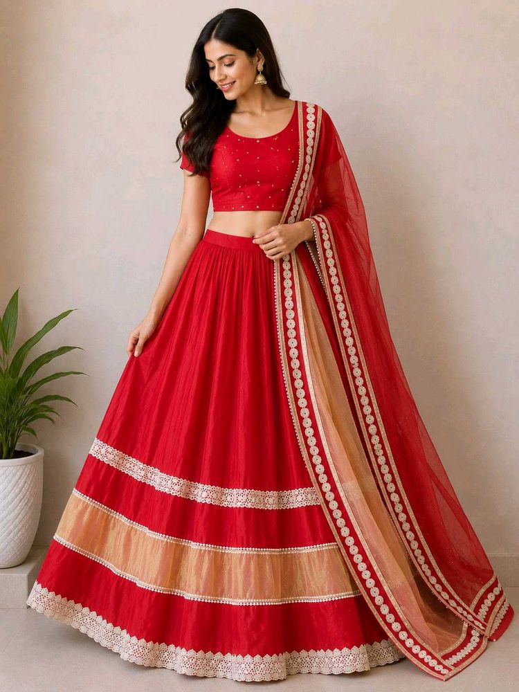 Stunning Red Lehenga Choli Set