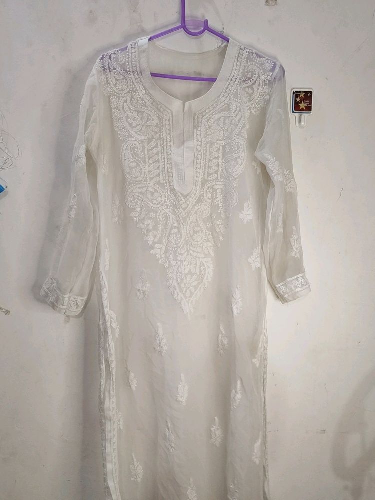 Lucknowi Chickens Kari Georgette Kurti