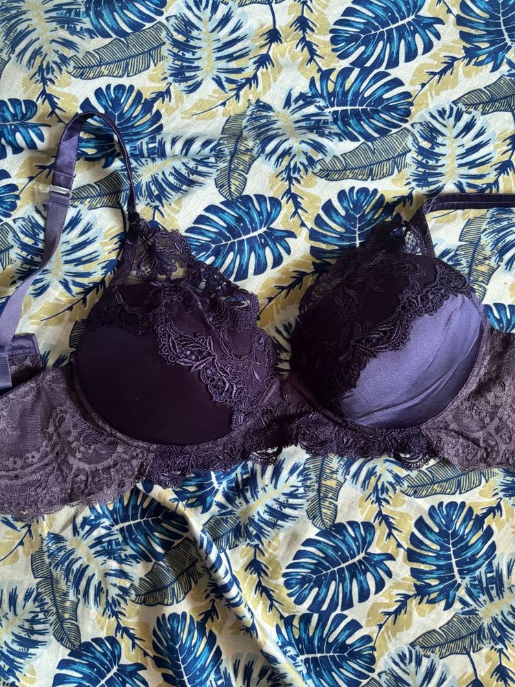 Elegant Purple Lace Bra