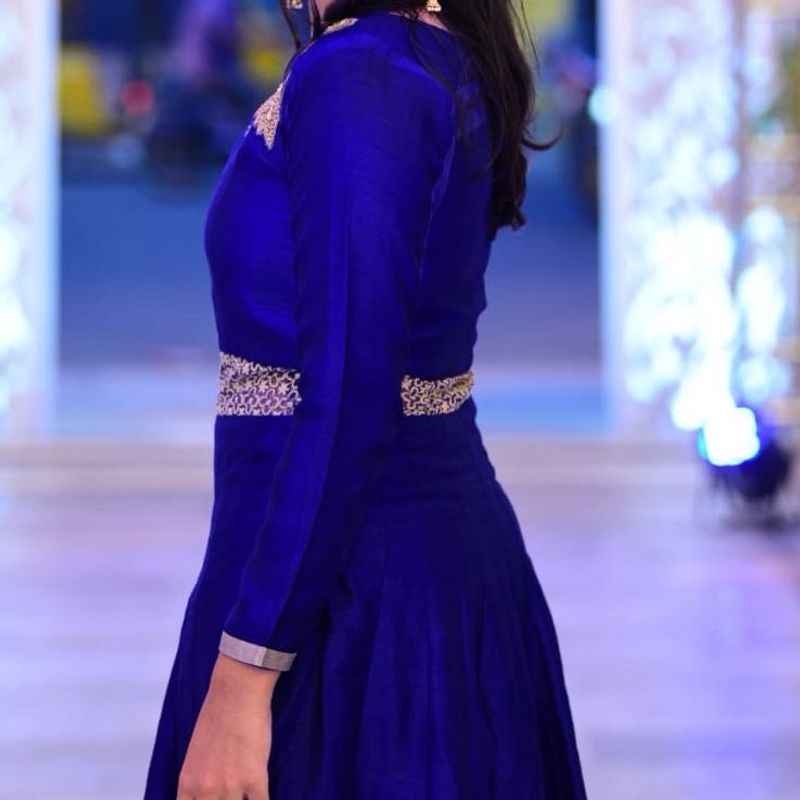 Royal Blue Embroidered Anarkali Gown