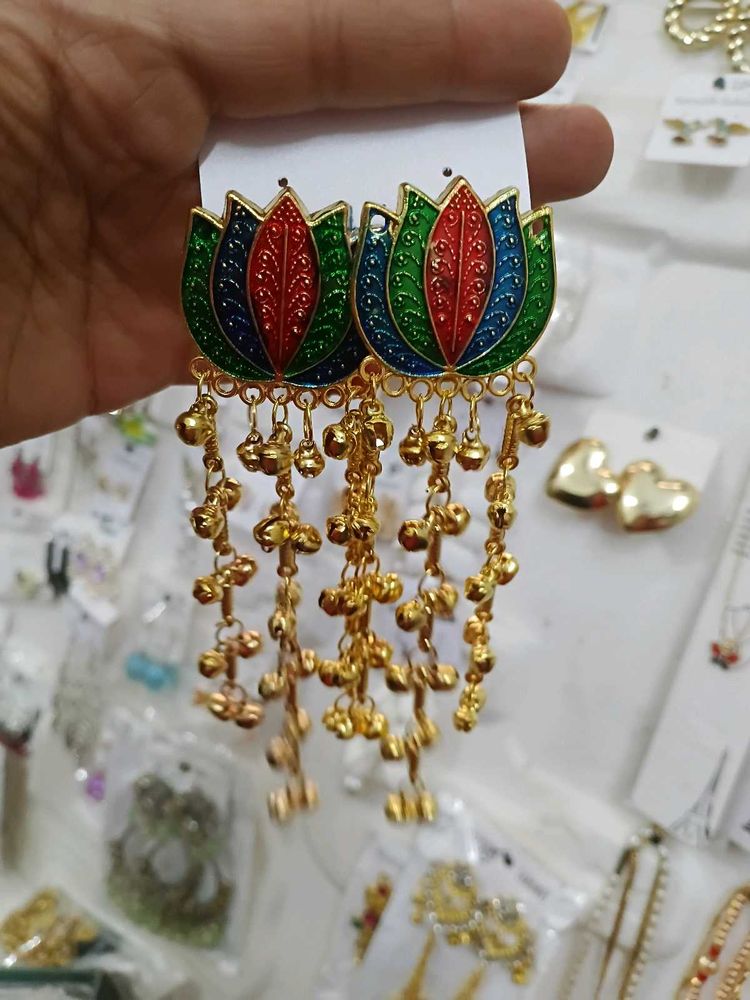 Lotus Jhumka Earrings