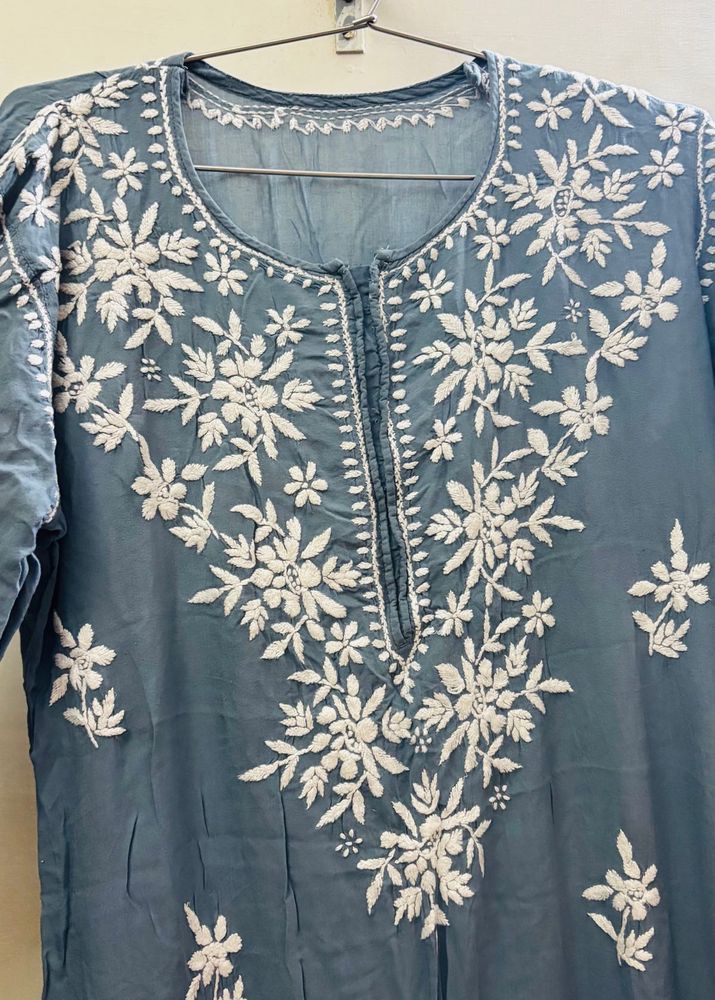 Chikankari Grey Kurta