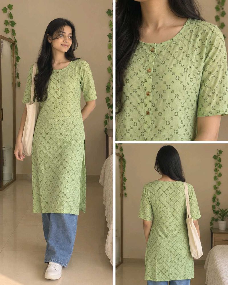 Light Green Printed Kurta