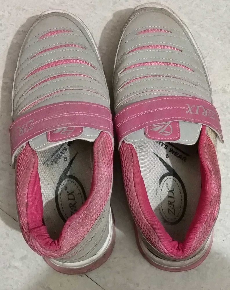 Women's Grey &amp; Pink Athletic Shoes