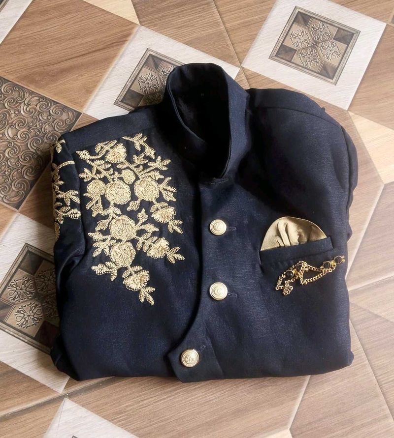 kid's Embroidered Sherwani Style Jacket