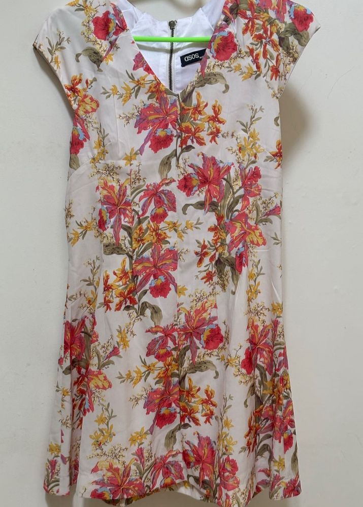 ASOS Floral Cap Sleeve Mini Dress
