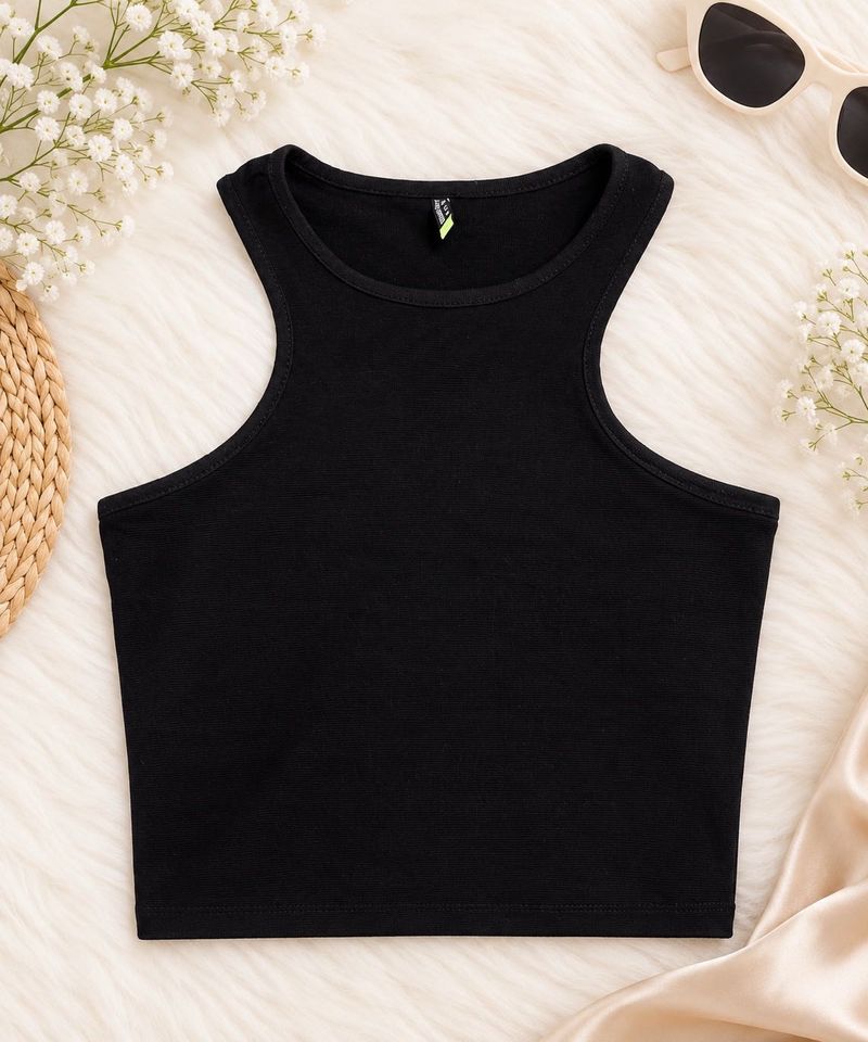 Sleek Black Racerback Tank Top