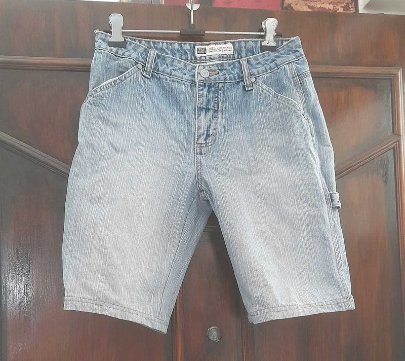 Denim Bermuda Shorts low rise