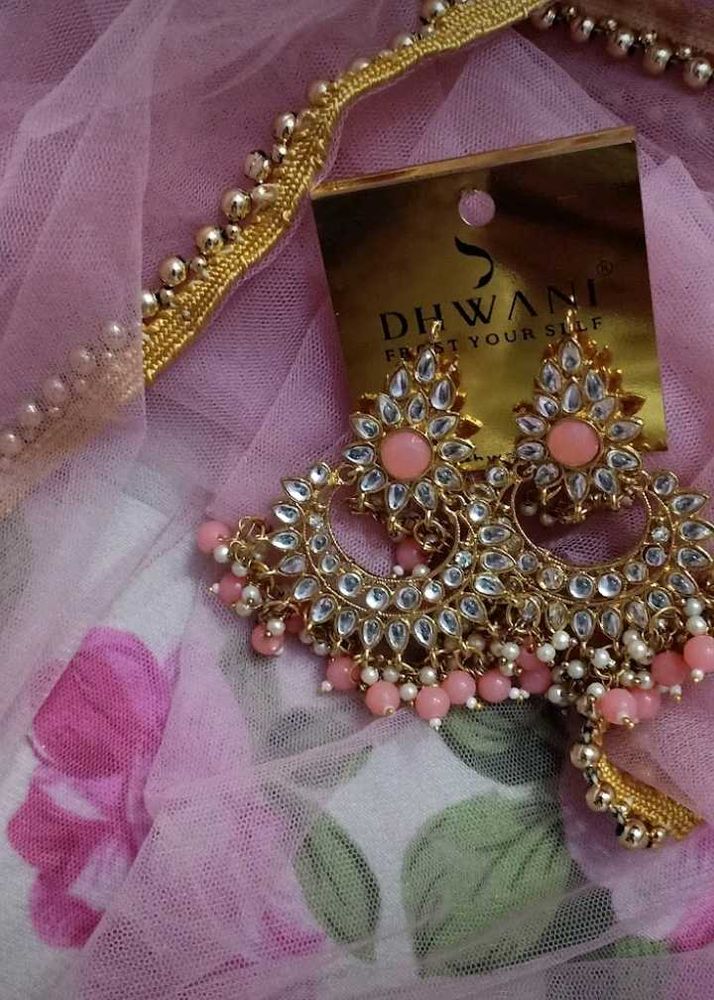Designer Chandbali Earrings with Pearls