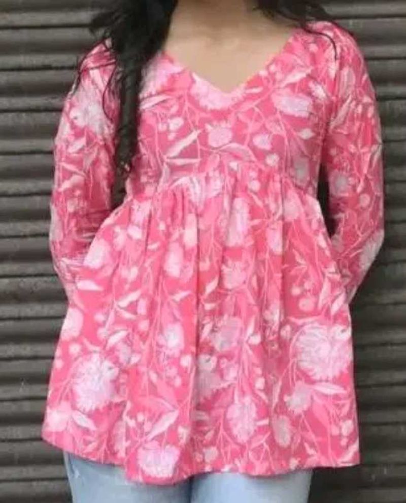 💕Pink Floral Print Kurti 💞