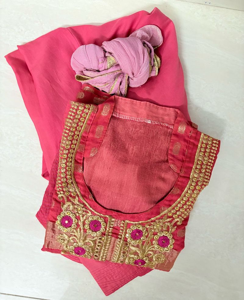 Pink Embroidered Kurta Set