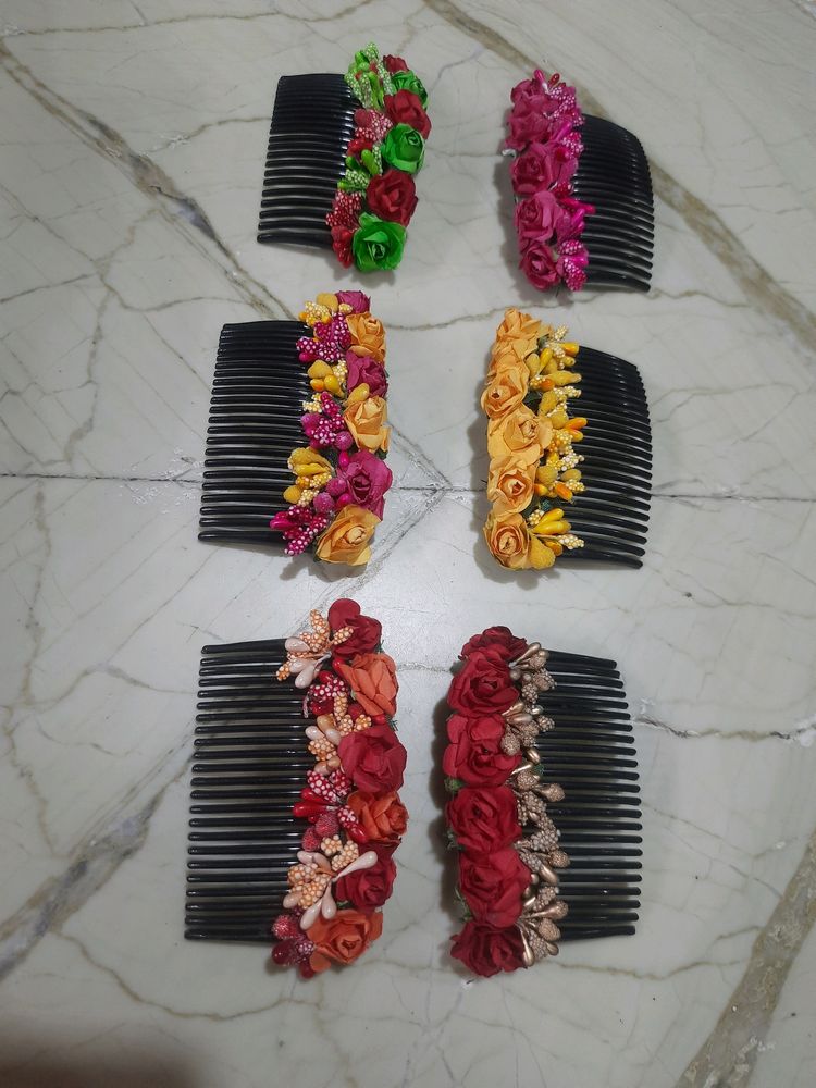 Floral Hair Comb Set