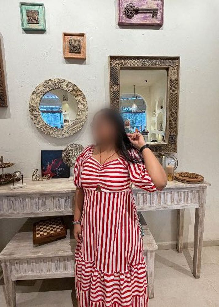Red &amp; White Striped Maxi Dress