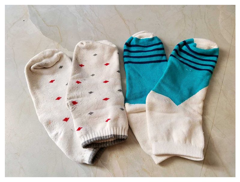 New Cute Patterned Mens Ankle Socks - Pack of 2