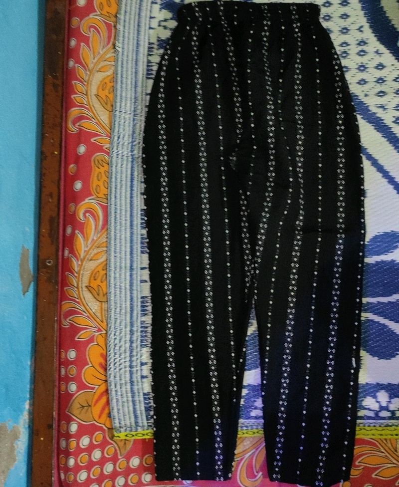 Black Cotton Pant For Women