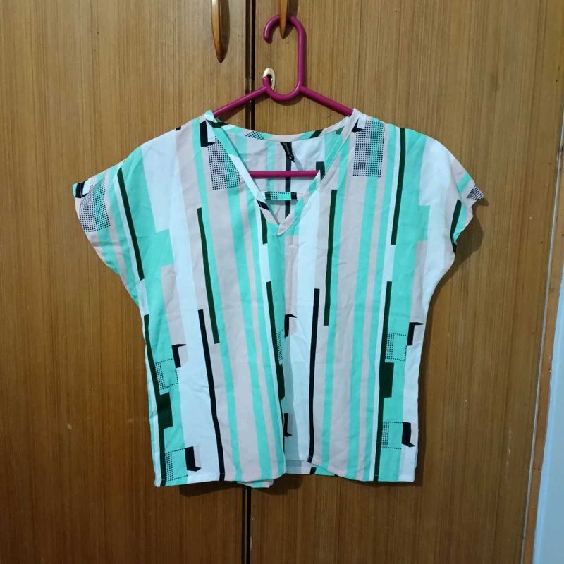 Stylish Striped V-Neck Top