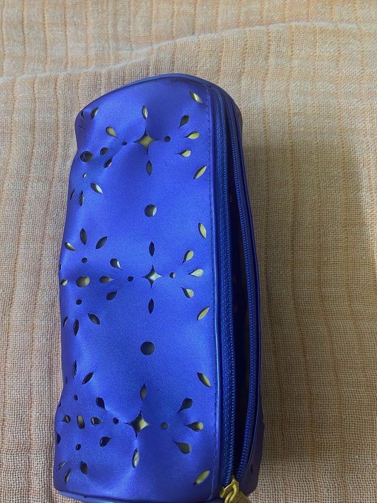 Stylish Blue Laser Cut Pouch
