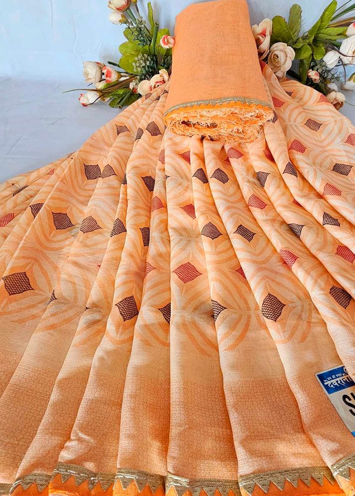 Orange Color Saree