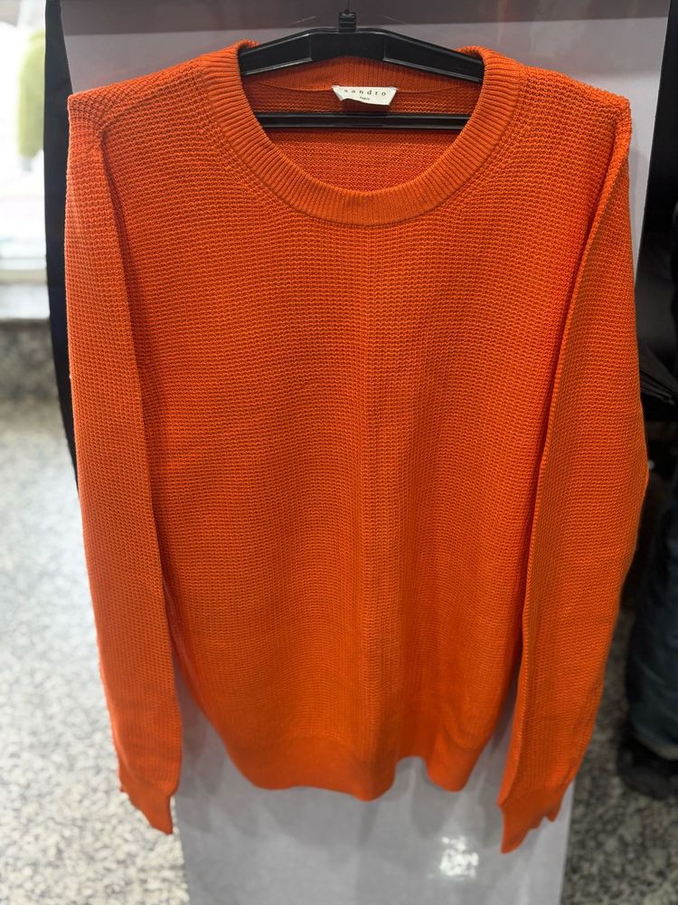 Vibrant Orange Knit Sweater
