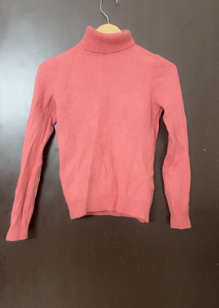 Pink Turtleneck Sweater