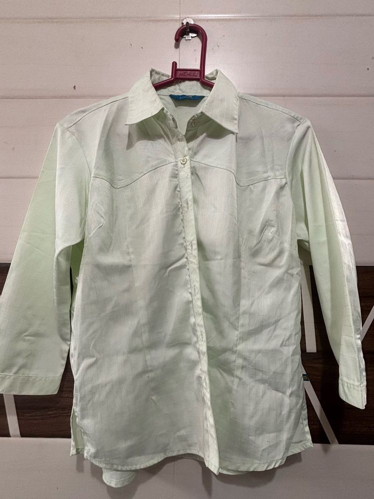 Women's Light Green Collared Shirt