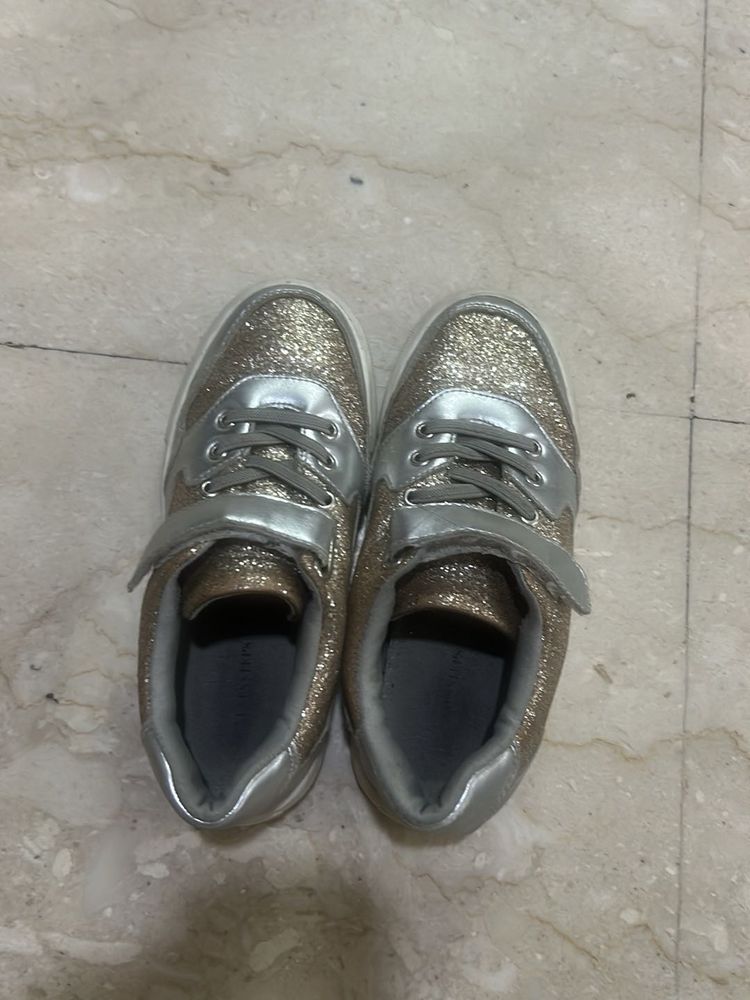 Sparkly Silver &amp; Gold Sneakers