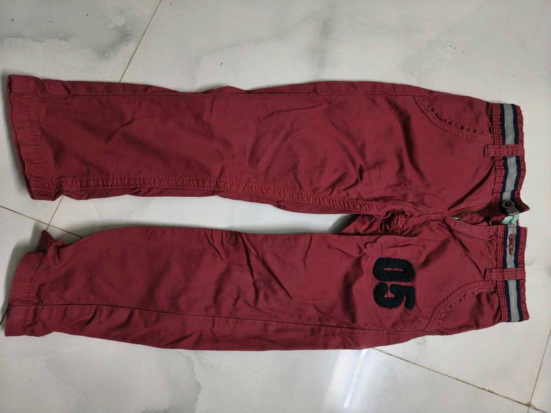 Maroon Cargo Pants with '05' Graphic