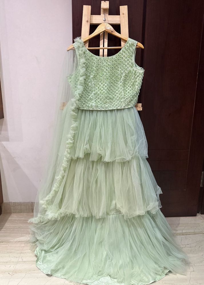 Green Tutu Skirt Lehenga Choli