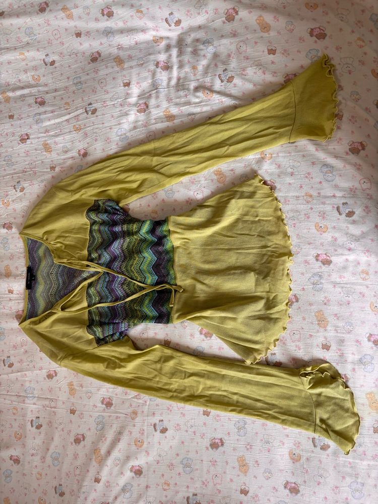 Y2K Sheer Bell Sleeve Top