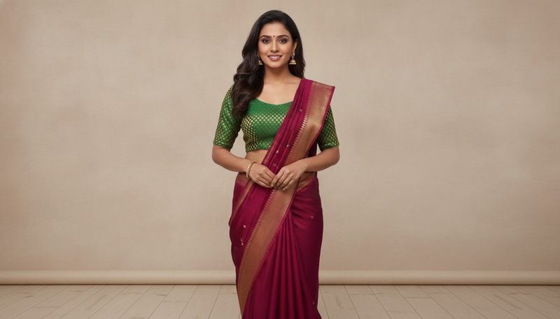 Elegant Green Brocade Blouse