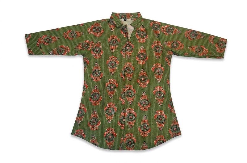 Green Ethnic Printed Kurta