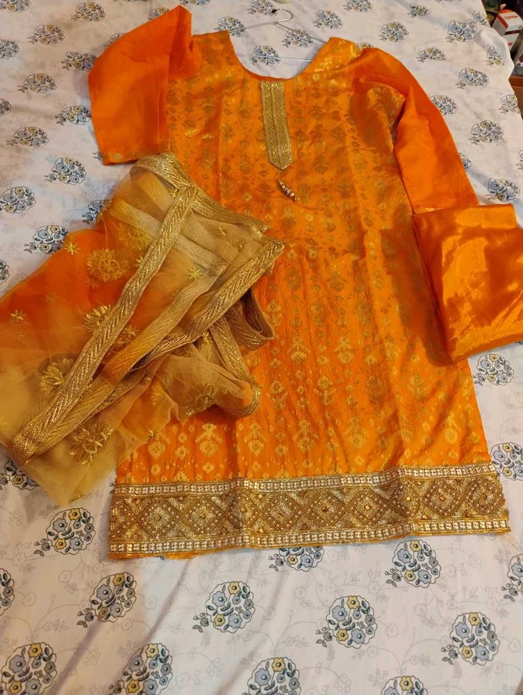 orange suit party wear
