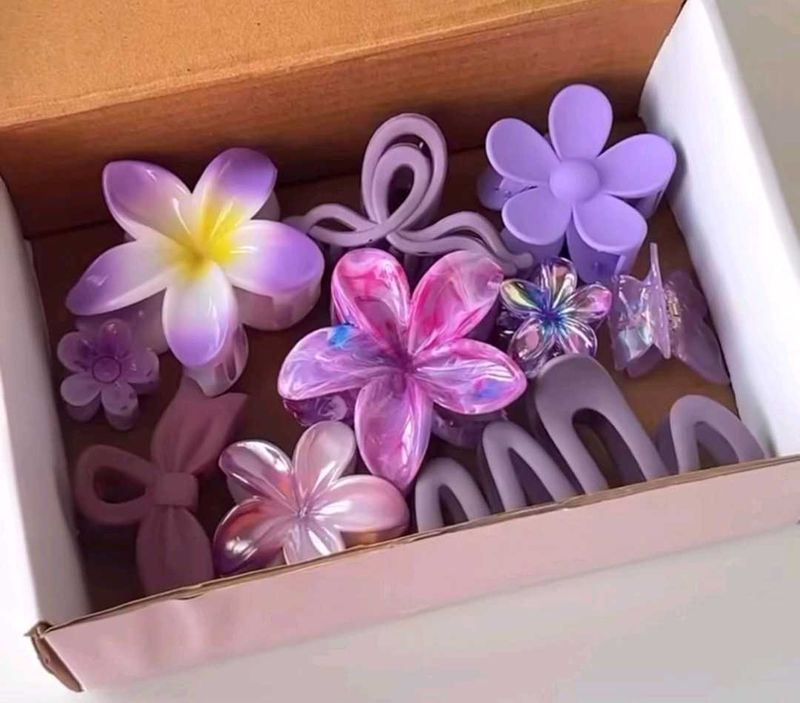 Cute Flower Hair Claw Clips Set