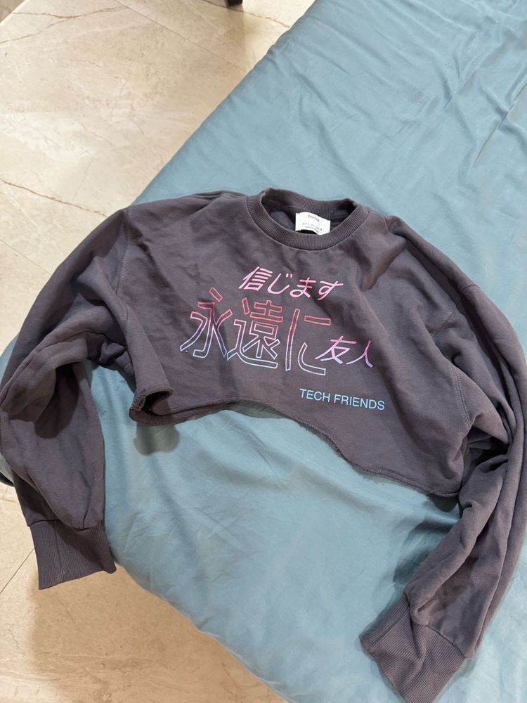 Cropped Graphic Sweatshirt