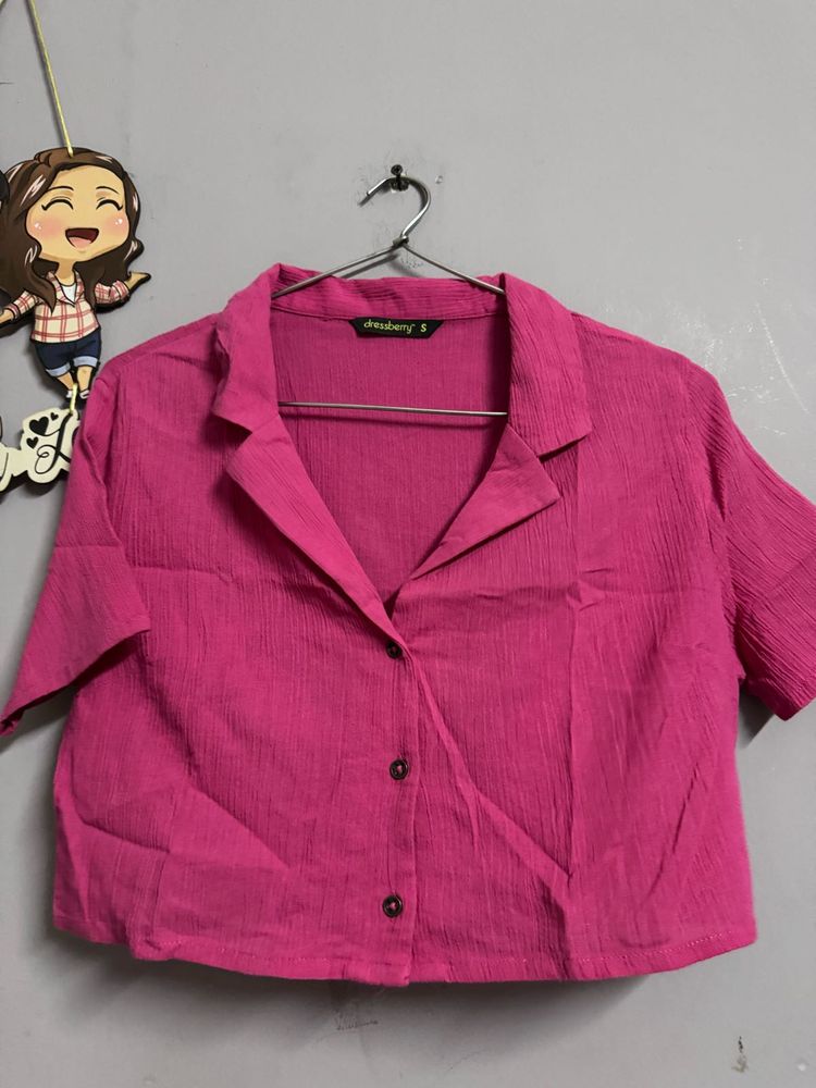 Dressberry Pink Crop Top - Size S