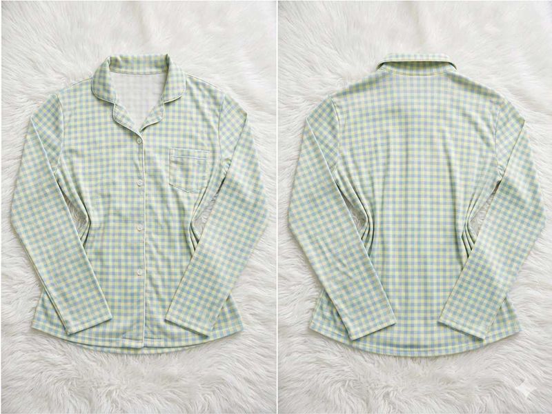 Gingham Pajama Top