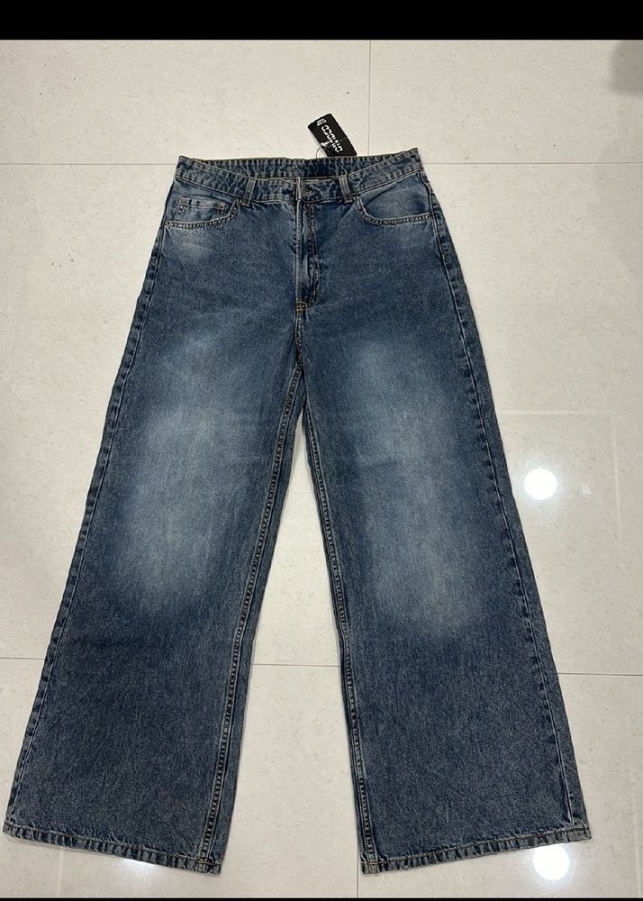 Dark Blue Wide Leg Jeans