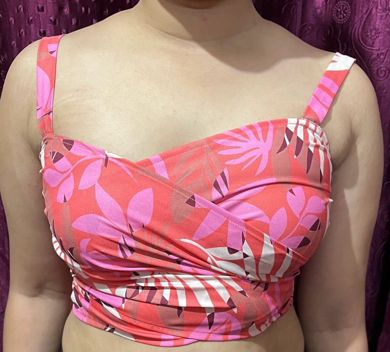 Tie Printed Beachwear Cover-up Top