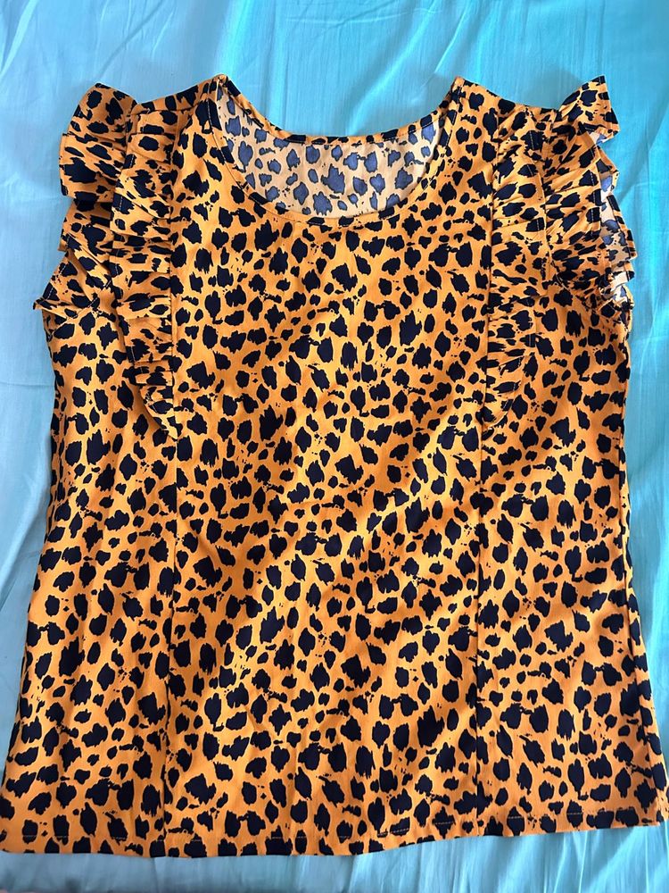 Leopard Print Jumpsuit Co-ord Set M SIZE