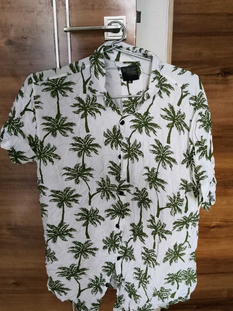 Palm Tree Print Casual Shirt
