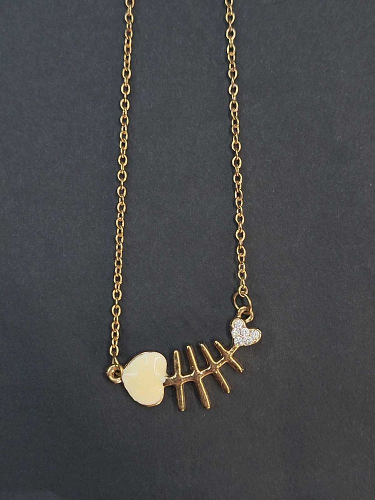 Gold Fishbone Necklace