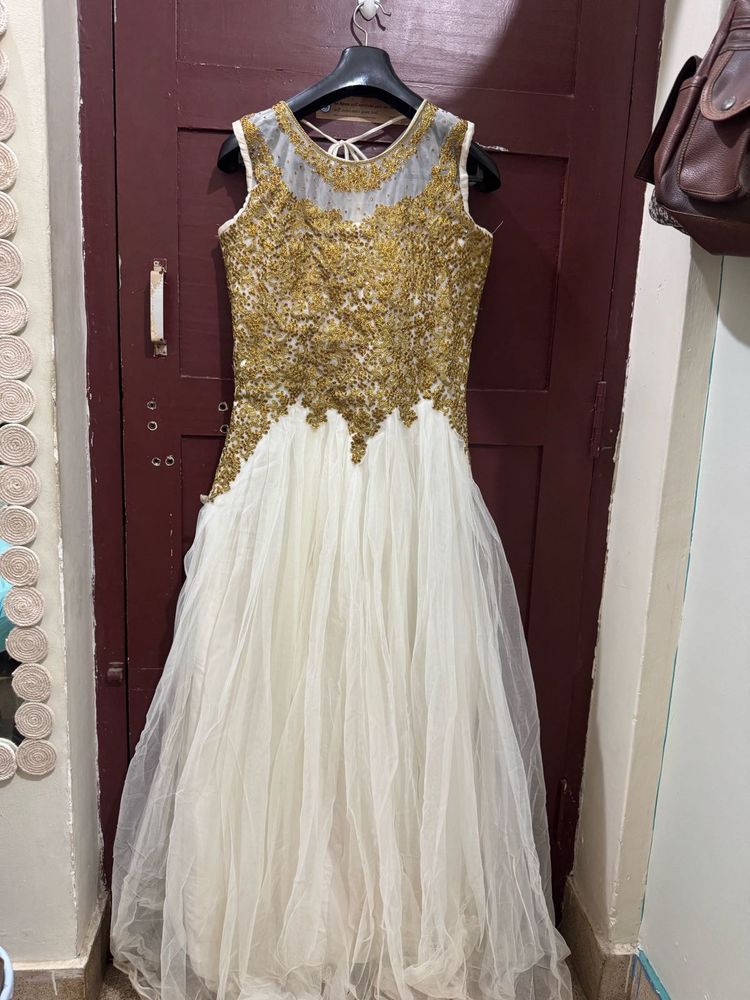 Stunning White and Gold Gown