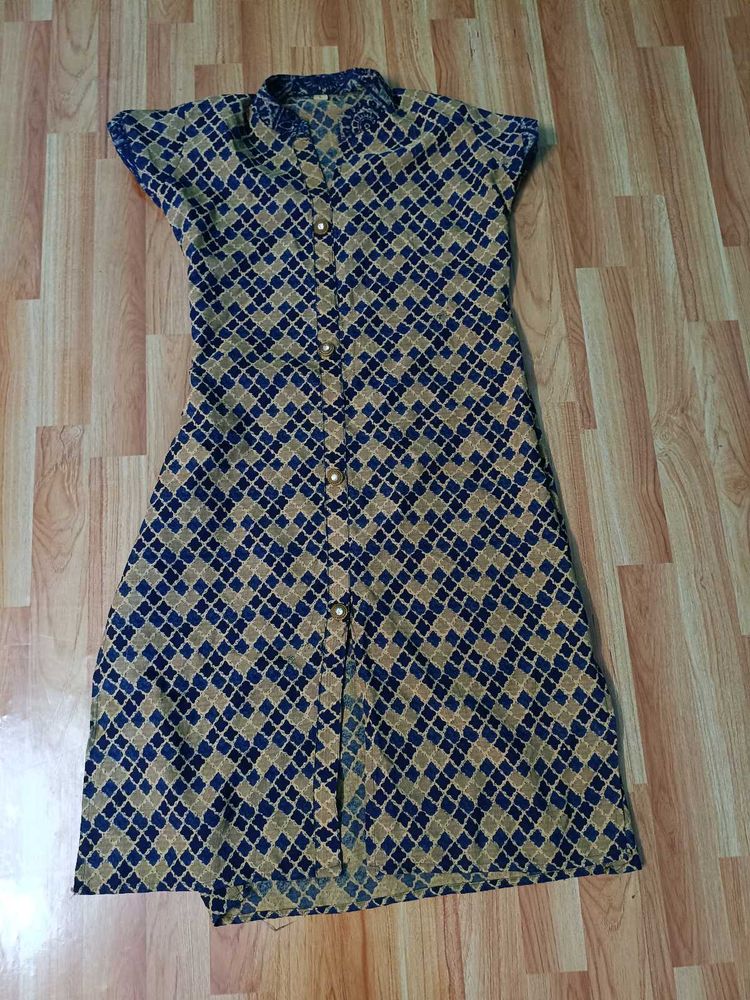 Patterned Shirt Dress