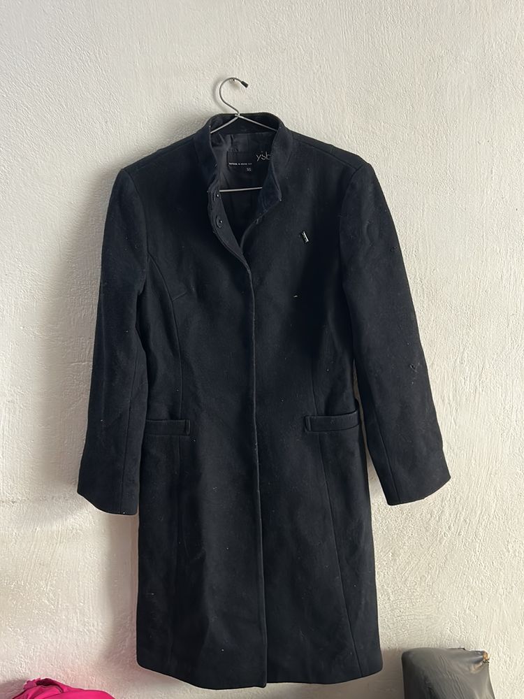 Black Wool Blend Coat