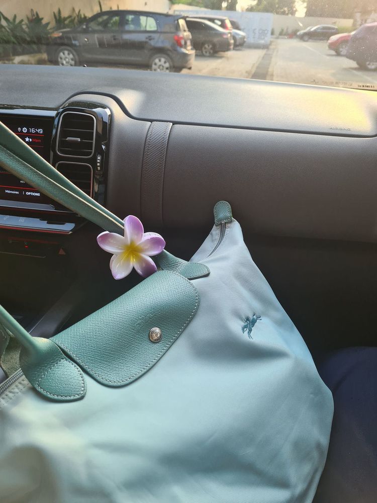 Stylish Teal Hobo Bag with Flower Accent