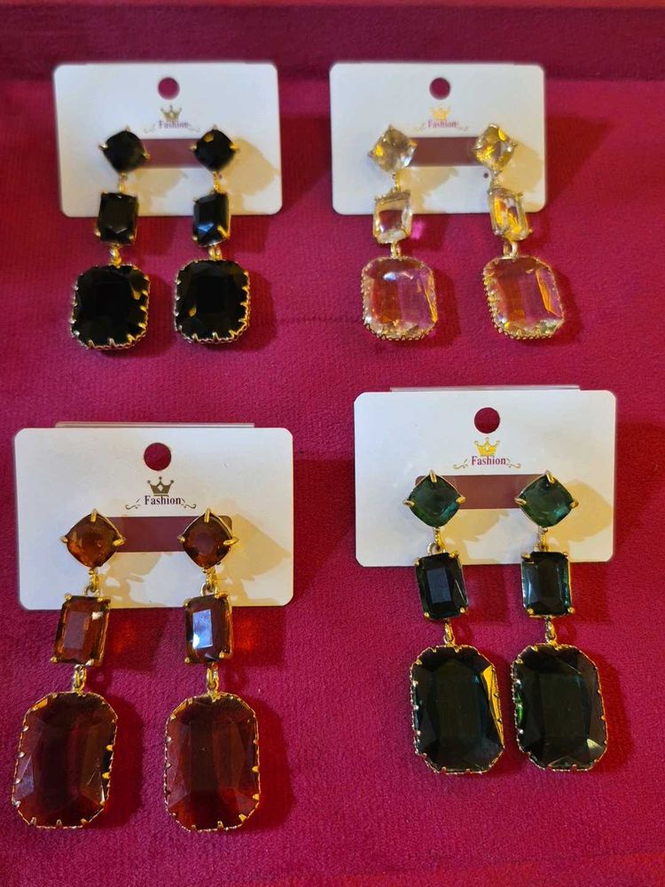 Chunky Gemstone Drop Earrings