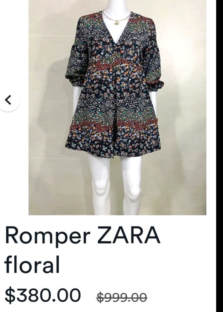 ZARA Floral Print Jumpsuit, Casual Playsuit